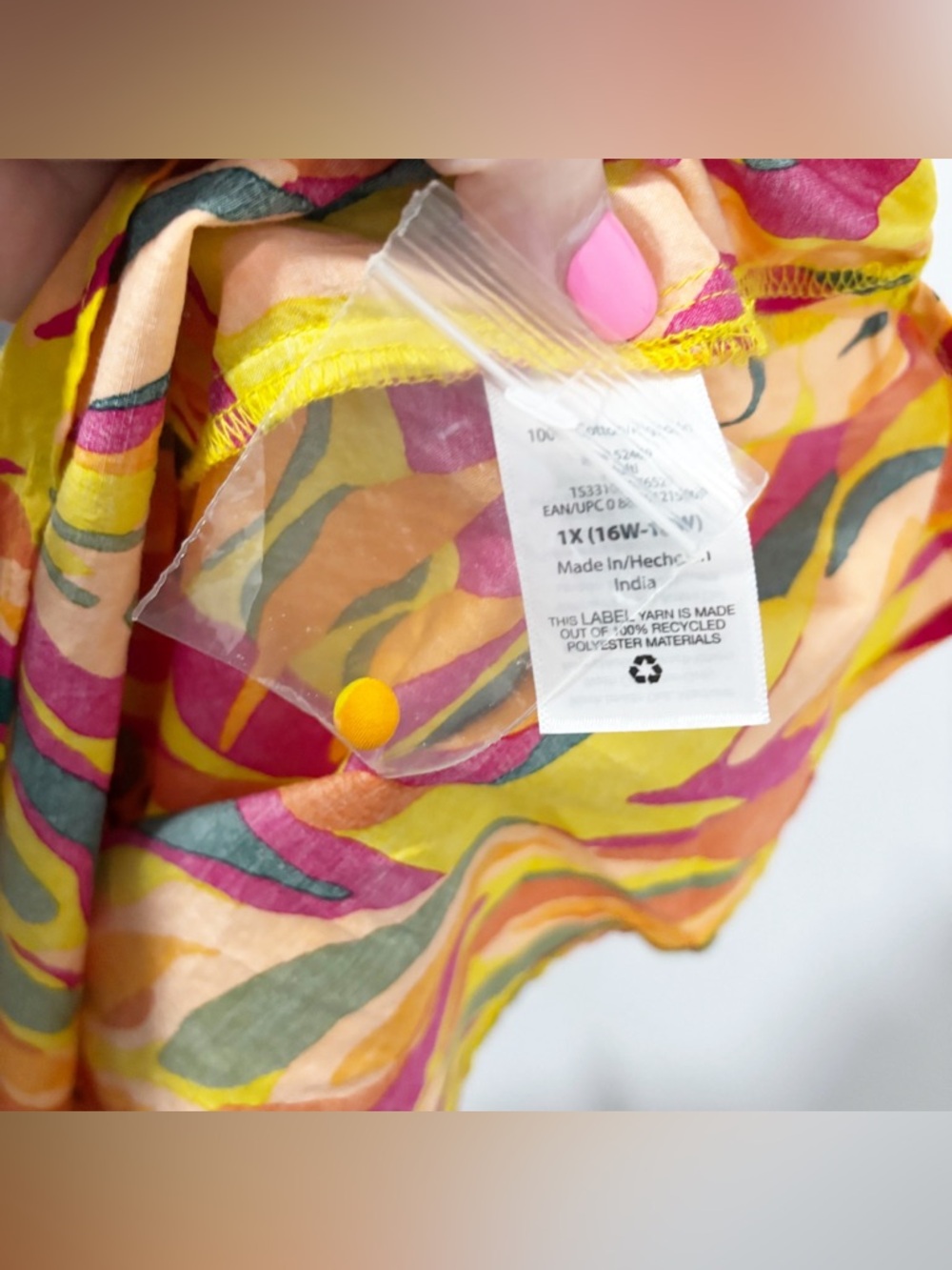 Terra & Sky Tropical Floral Flutter Ruffle Cap Sleeve Blouse Womens Size 1X Art - Picture 9 of 14